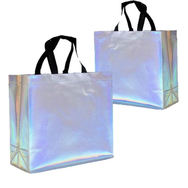 5/10 STK Ikke-vevd handlenett Glansfull Regnbue Gavepose Gjenbrukbar Fa 5PCS