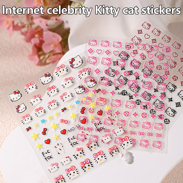 1Sheet e Cat 3D Nail Art Tarrat Manikyyritarvikkeet Itseliimautuvat A2