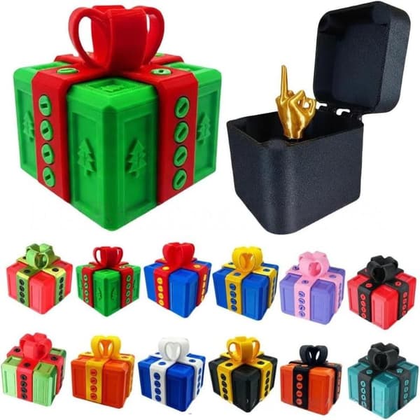 1 set 3D-printad rolig buspresent Långfinger Jul Vuxen A2