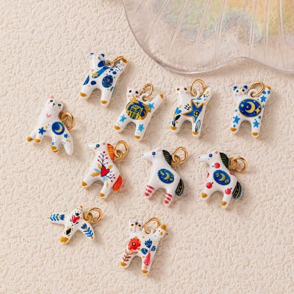 Tecknad blå och vit porslinsfärg ponny duva kattunge DIY-penna A5
