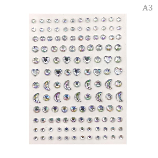 Ansigtsklistermærker Ansigtsmakeup Krystaljuvelklistermærker Dekoration Sel A5