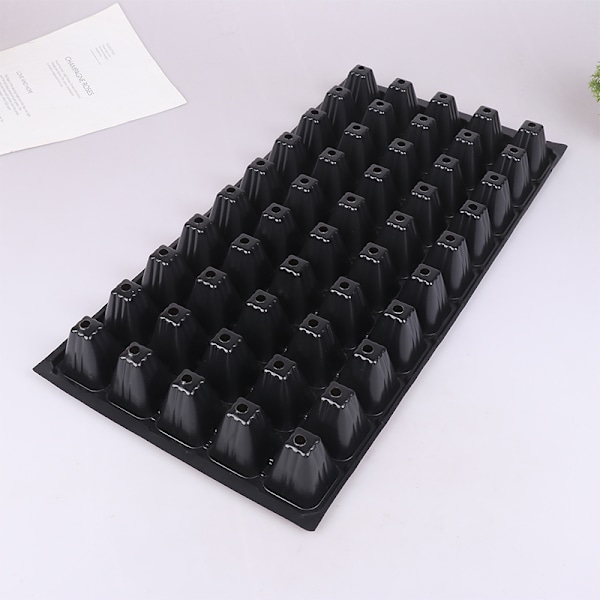 2 stk. 50 cellers plantespirer bakker i plast til spiring af frø - sorte Black