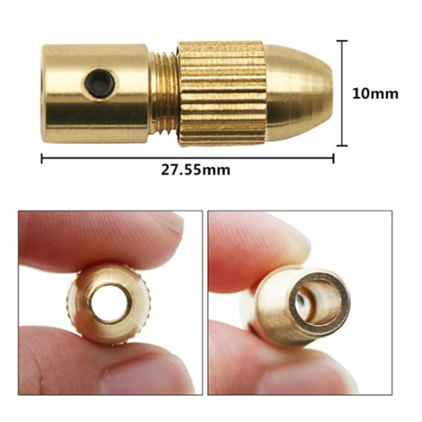 7 stk 2,35/3,17 mm messinghylse miniborechucker for elektrisk mo 3.17mm 7pcs
