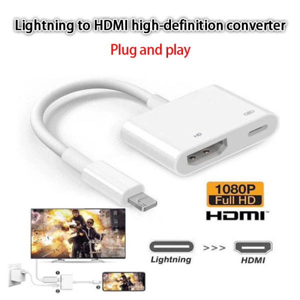 Telefon til HDMI-kompatibel adapterprojeksjonskabel o Sync Connect A
