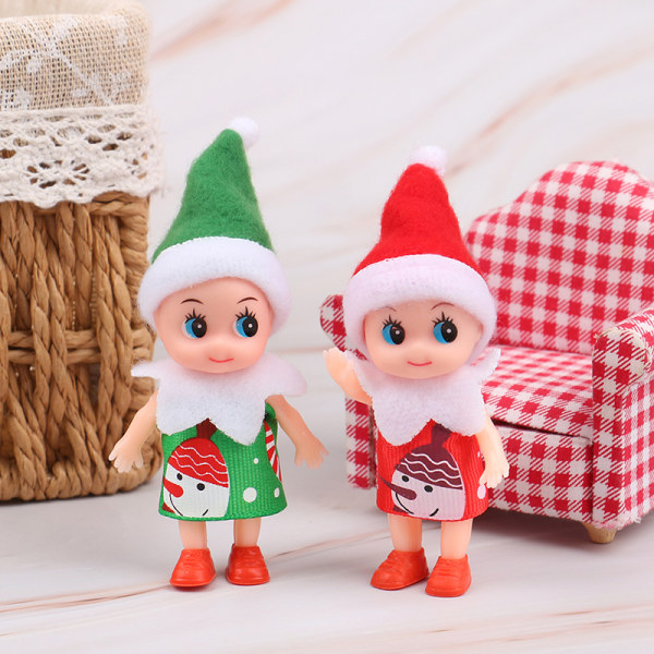 Toddler Baby Elf Dolls med rörliga armar dockhus tillbehör