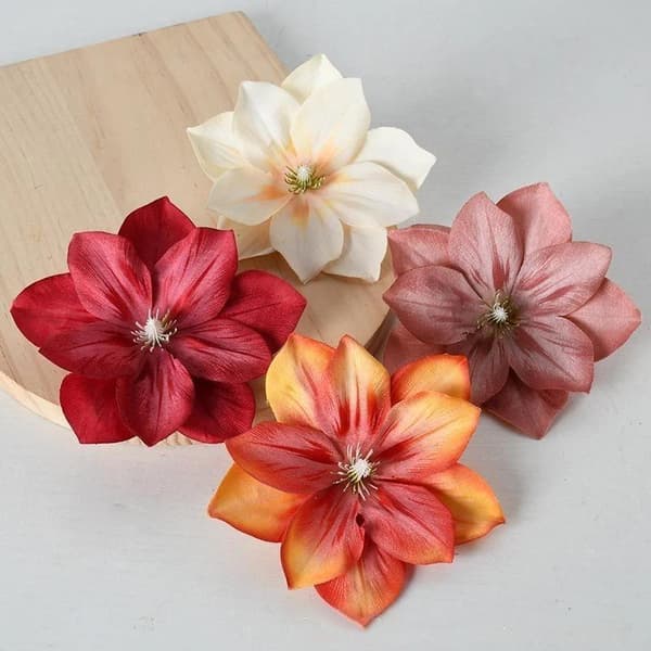 5 st konstgjord blomma DIY blomsterhantverk Clematis blommar DIY Vi A2 5PCS