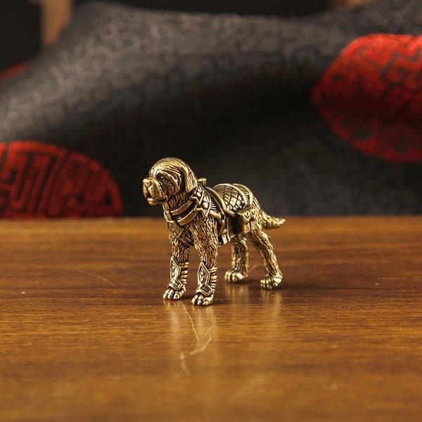 Labrador Retriever Mini Figurer Mässing Valp Staty Skrivbord Eller