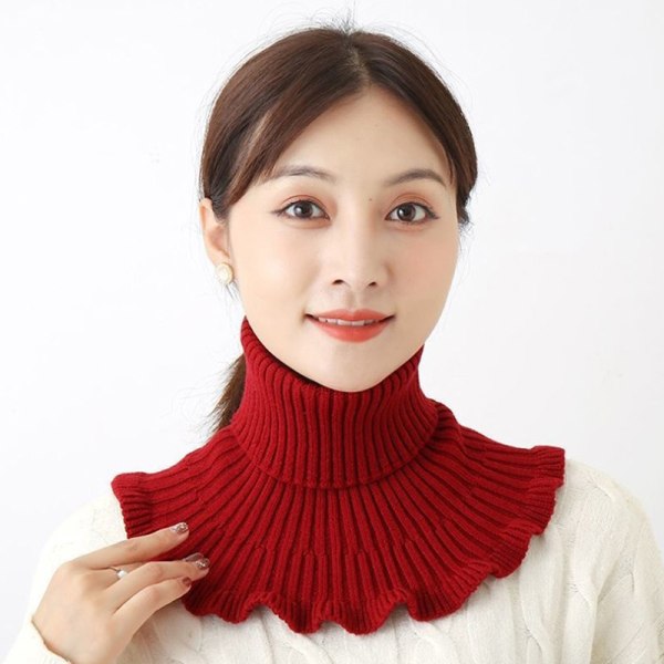 Varm strikket krage Ull Dame Turtleneck Knitted False Col A3