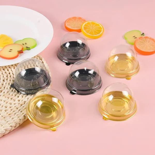 50 st presentförpackningar i plast för äggula och bakverk till desserter Black