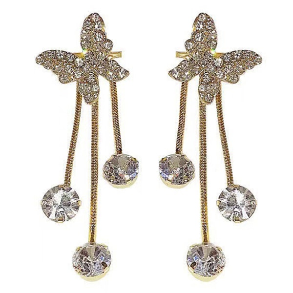 n Shiny Rhinestone Pearl Tofs Drop örhängen för kvinnor Elegant