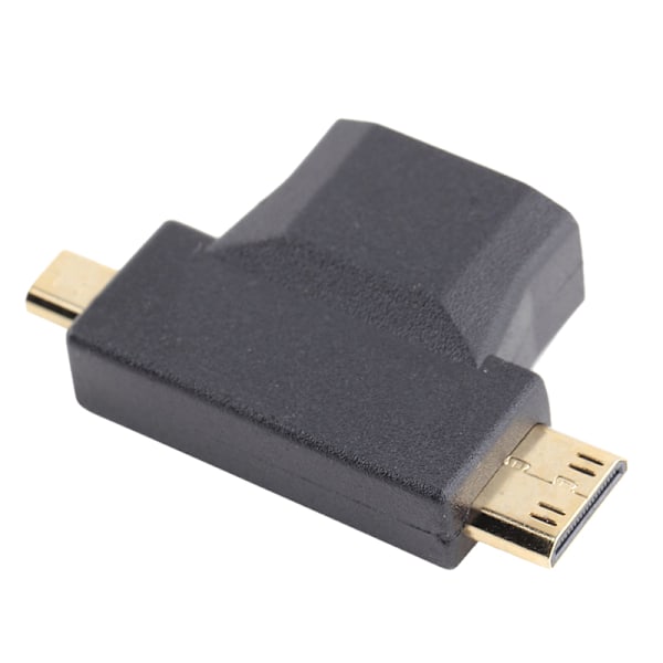 3 i 1 Micro Male Mini HDMI hane till HDMI hona kabeladapter C Black