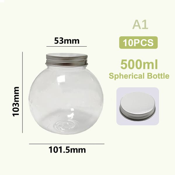 500 ml sfäriska stora vattenflaskor för mjölkte transparent A1