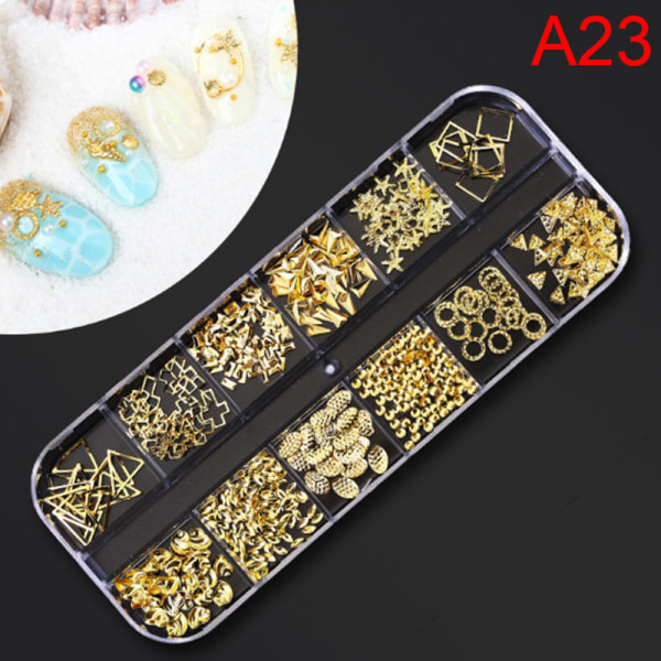 Olika 3D Nail Art Rhinestones Diamanter Gems Smycken Nit Mix