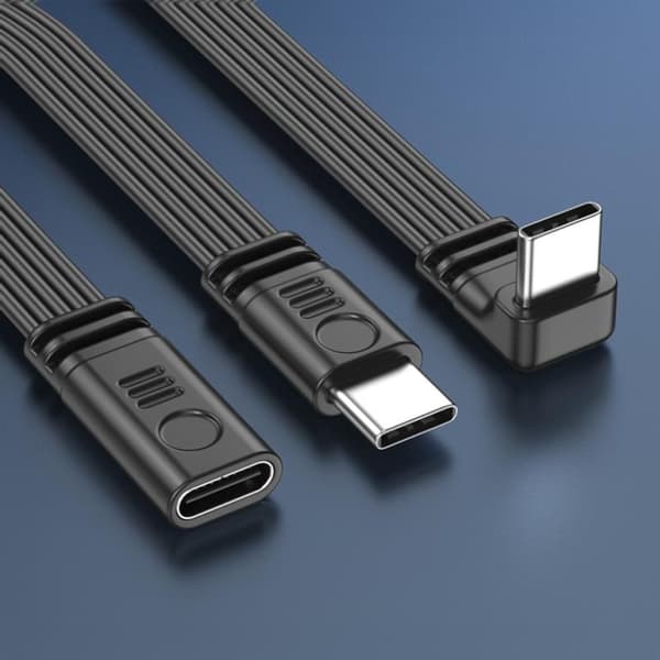 1 stk 90 graders USB C-forlengelseskabel hann til hunn hurtiglading A6