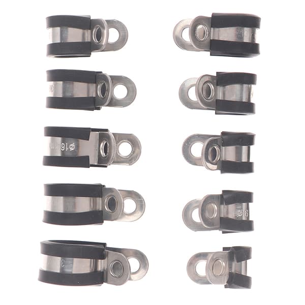2 stk 304 rustfritt stål gummifôret P-klips kabelmonteringsholder Φ20