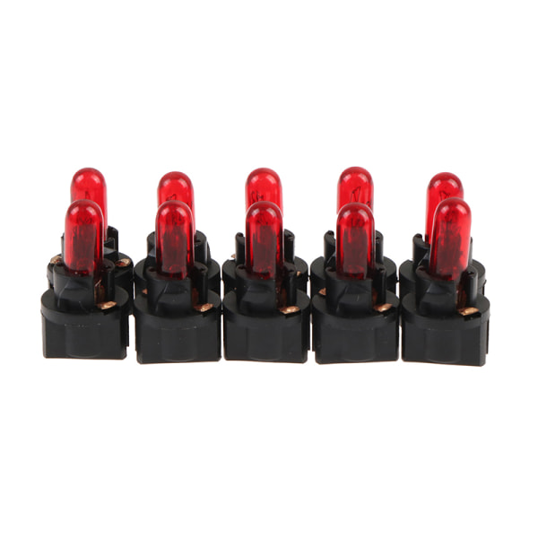 10 ST T5 T6.5 LED-lampa W1.2WBil interiörbelysning instrumentbräda Red
