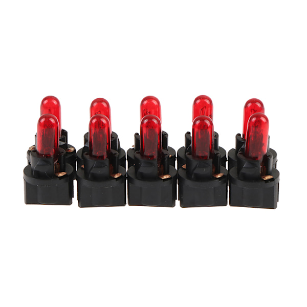 10 STK T5 T6.5 LED-pære W1.2WBil interiørlys Dashboard Red