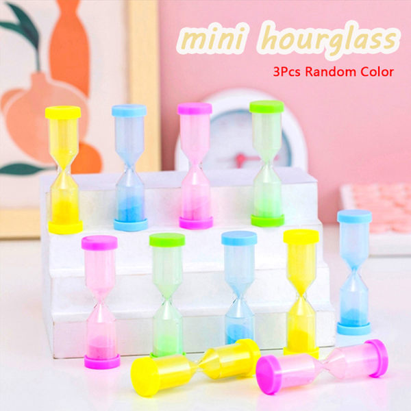 3 Stk Mini Timeglass Sandglass Sand Klokke Timere Toy Tannbørste