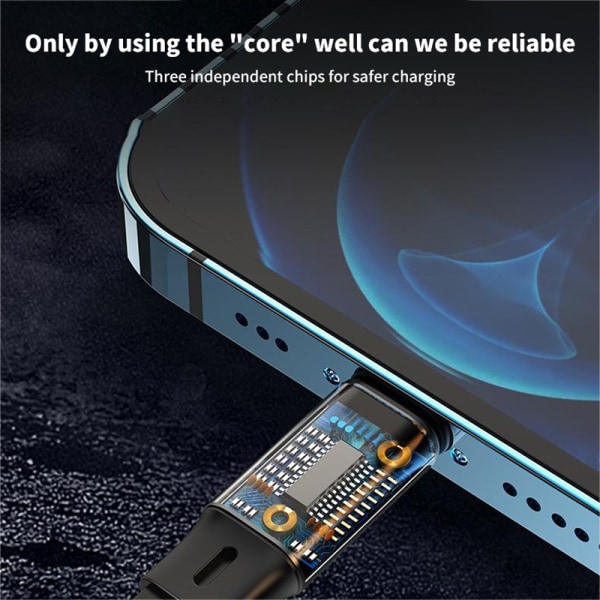 3-i-1 Datakabel Super Hurtig Opladning 100W Oplader Til IPhone Mic black