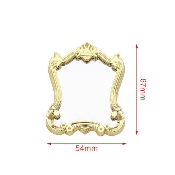 Miniramar i skala 1:12 Doll House Arc Spegel Möbelprydnad Gold