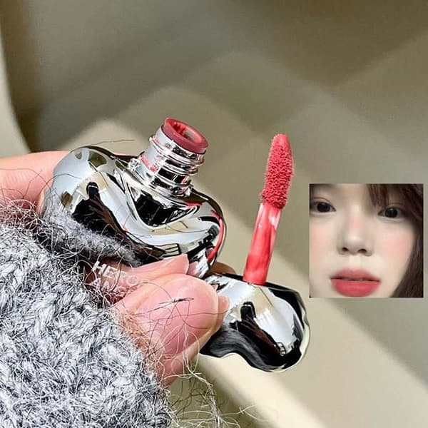 Hjerte Mat Læbestift Fløjl Mat Blush Lipgloss Ansigt Flydende L A1