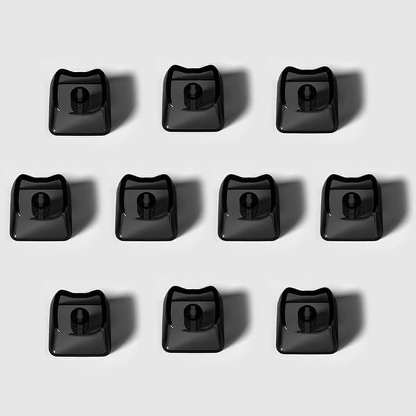 10/20 st e Kattformade transparenta tangentkapslar PBT 1U PC Tom tangent C 10pcs black