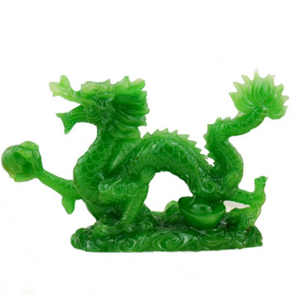 Good Lucky Dragon Zodiac Statue Guld Dragon Statue Dyr Scu Green