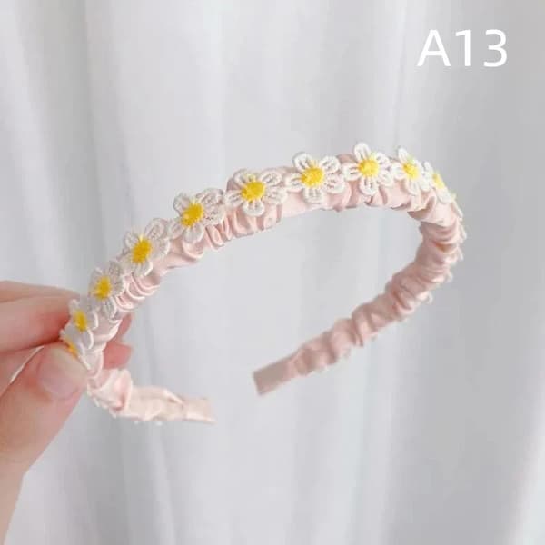 1 stk Blomsterhårbånd Hårpynt Vask Ansikt Broderte Blomster A8