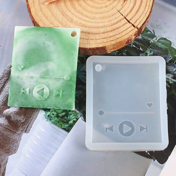 Epoxy Craft Nøkkelring UV Resin Mold Musikkspiller Silikonform A3