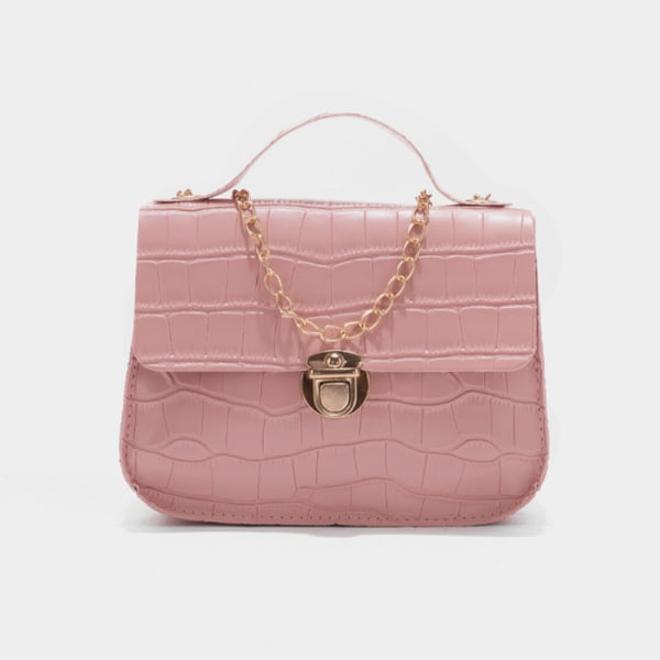 Crocodile Crossbody Handhållen Casual One Shoulder-kedja för kvinnor Pink