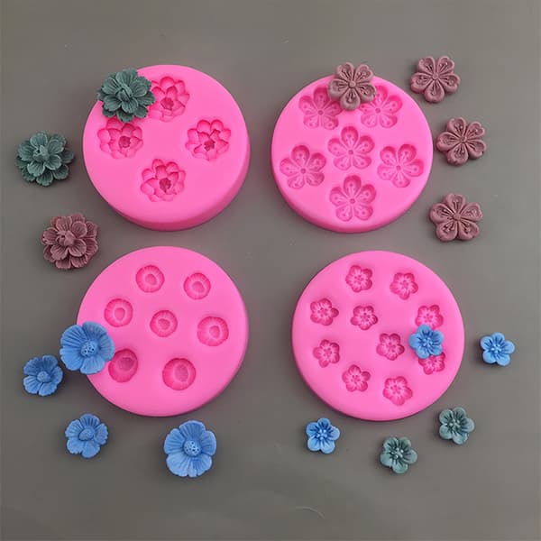 1 stk. Kirsebærblomstferskenblomst Silikonform DIY Kakedekor B A