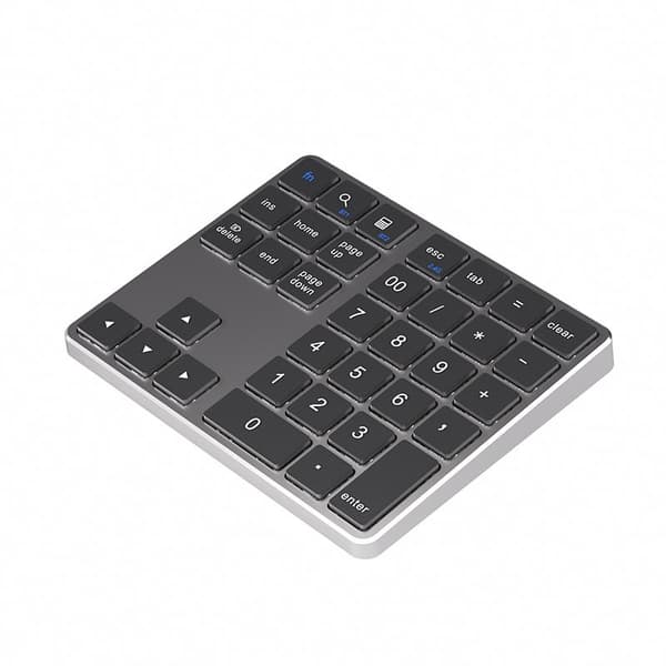 Trådlöst 2.4G Bluetooth Digitalt Tangentbord Uppladdningsbart Tyst 35 K Silver