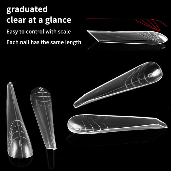 30/150 stk./æske buede stiletto-kloformede negleforme til fingre 150Pcs
