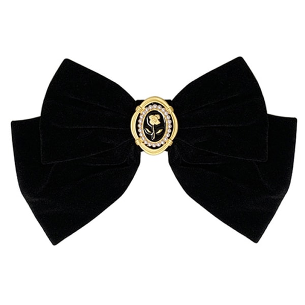 Uusi Black Velvet Bow Hair Pins Elegant Fabric Alloy Roses Hiukset D