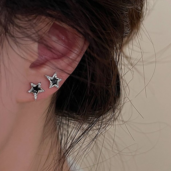 Nye mode Zircon Star Stud øreringe til kvinder piger Punk Goth White