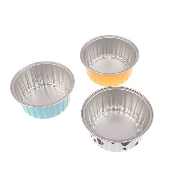 10 stk Gjenbrukbare runde aluminiumsfolie tinnkopp puddingkakeformer B B