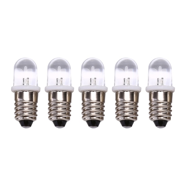 5kpl E10 Led Polttimo DC 3V 4.5V Instrumenttipolttimo Merkkivalo white DC3V