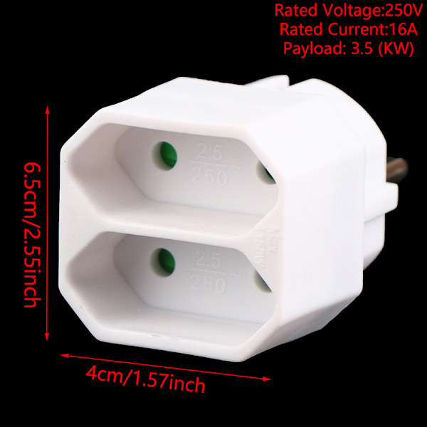 EU-konverteringsplugg 1 til 2 / 1 til 3-veis europeisk standardstrøm A