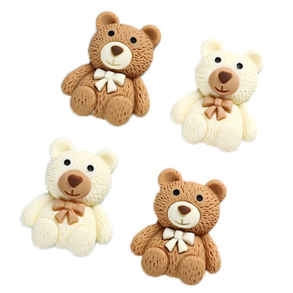 10 stk Cartoon Resin Mini Bear Charms For DIY smykker Making Acc White