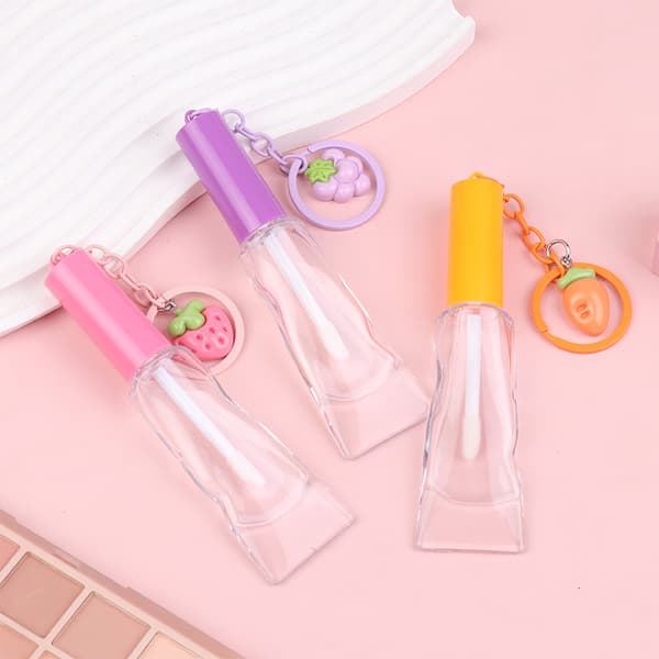 6 ml transparenta läppglansrör i plast med liten kapacitet Pink B