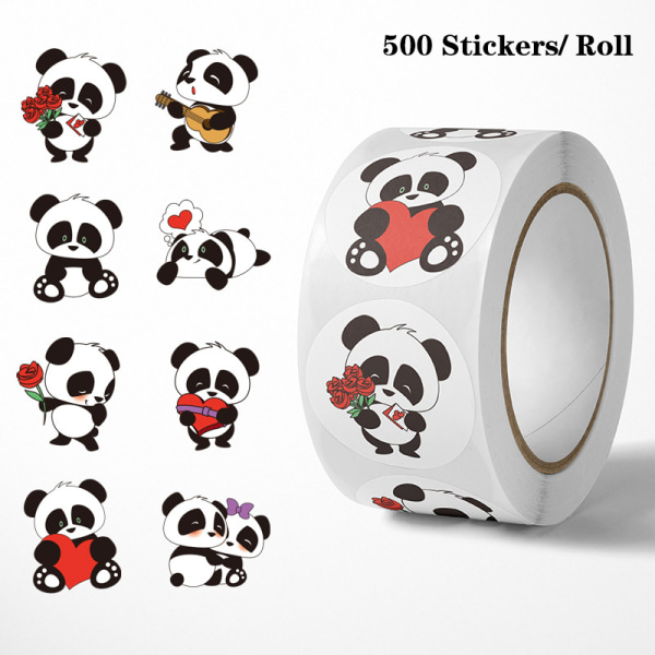 500 kpl vedenpitävä Panda e sarjakuvatarra palkintotarra koristeena