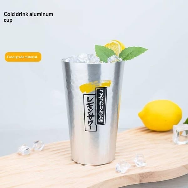 1/5/6 st aluminiumölmuggar set återanvändbar dryckesmugg för öl A2