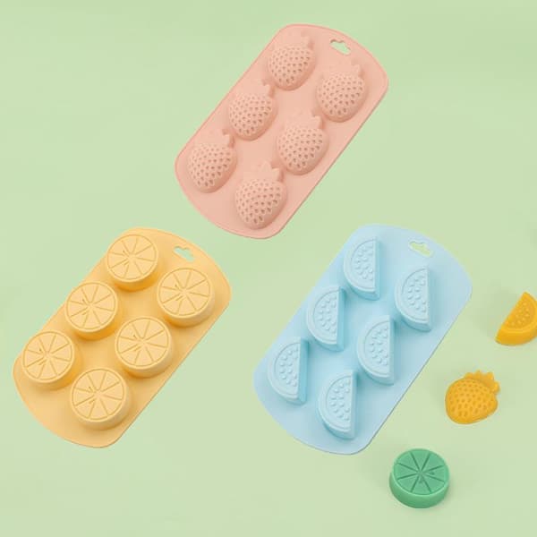 Vattenmelon Jordgubbe Citronformad Silikonform DIY Fondant Pu 3PCS