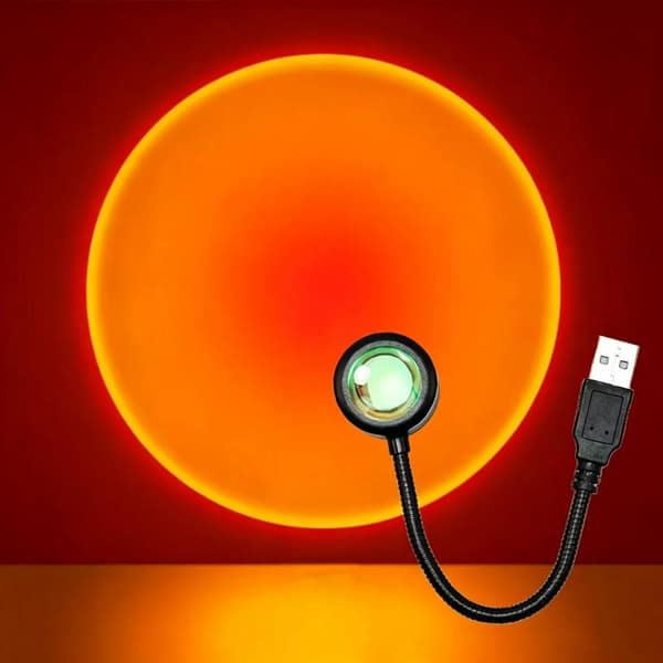Auringonlaskun projektiolamppu USB Monivärinen kodinsisustus tunnelmalamppu A2