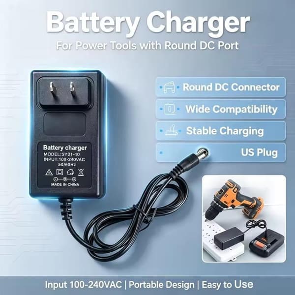 Batteriladdare 21V Universal Litiumbatteri Litium Li-on Pow 21v