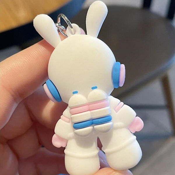 Space Astronaut avaimenperä sarjakuva riipus PVC avaimenperä Bunny B Blue