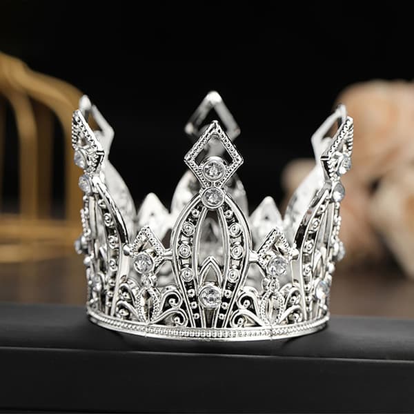 Bridal Wedding Tiaras Crystal Little Crown Brithday Cake Baking Gold