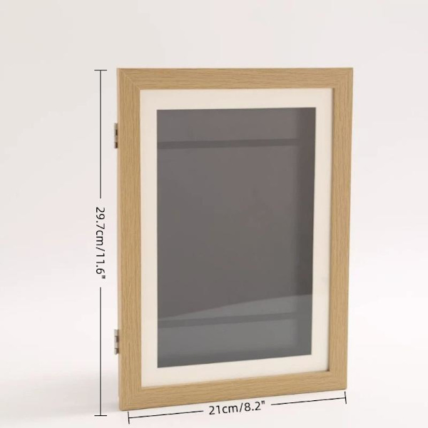 A4 Barnekunstramme Magnetisk Frontåpning Utskiftbar Barneramme Black
