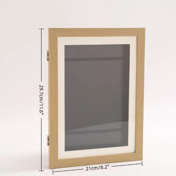 A4 Børnekunstramme Magnetisk Frontåbning Udskiftelig Børneramme Brown