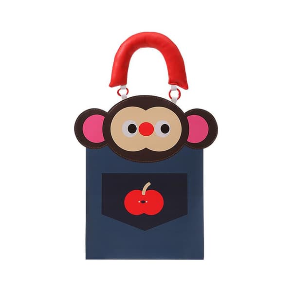 Tecknad bilvävnadshållare e Monkey Girl PU Läder Hängande Tiss A2